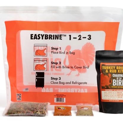 Gourmet Turkey Brine Kit with Bag and Seasoning Rub