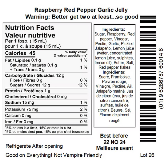 Dam Good Garlic Raspberry Pepper Garlic Jelly