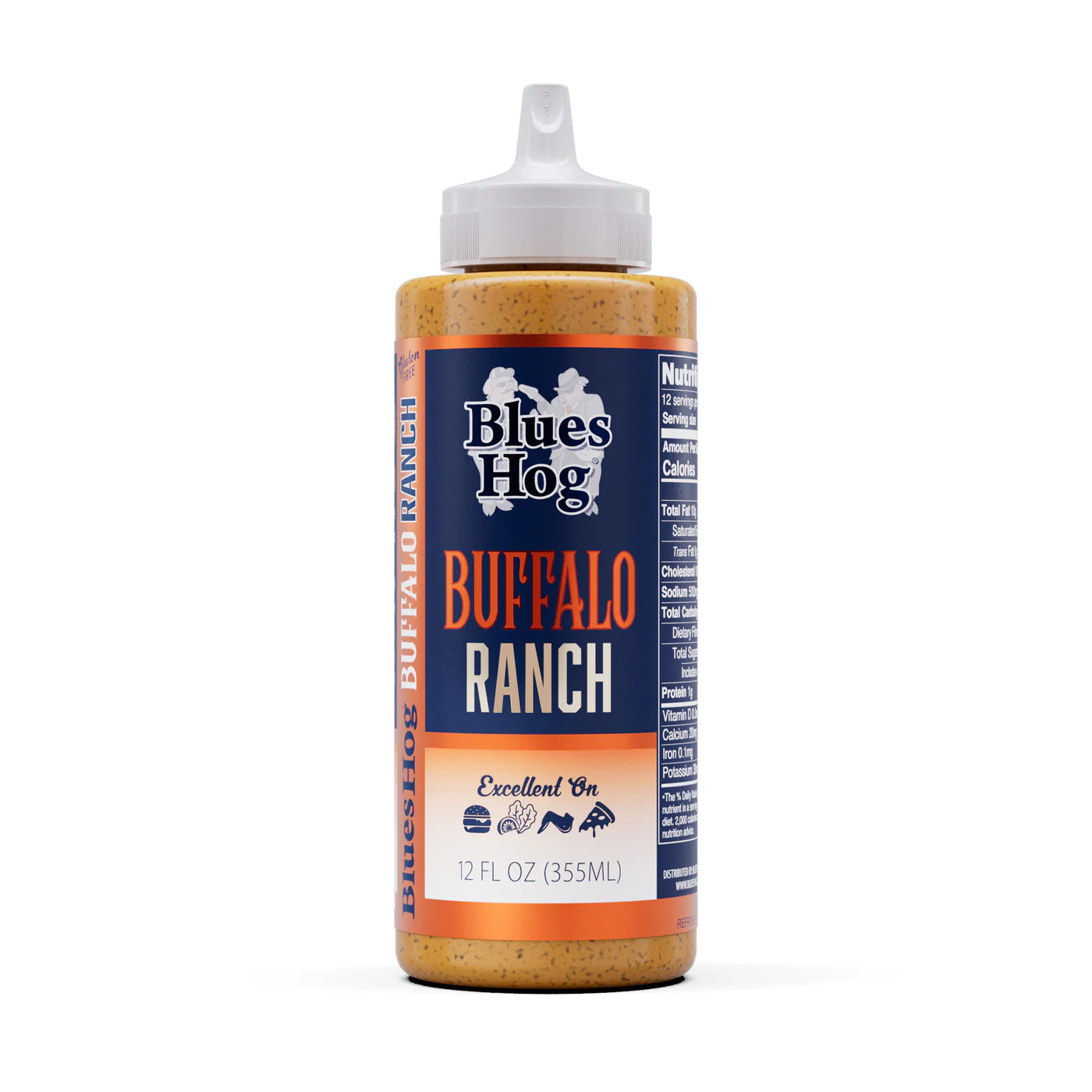 Blues Hog Buffalo Ranch Sauce, Creamy Wing & Dipping Sauce, All-Natural, Gluten-Free, No High Fructose Corn Syrup, 12 oz