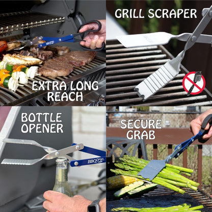 BBQ Croc 18-inch 3-in-1 Barbecue Tool and Tongs