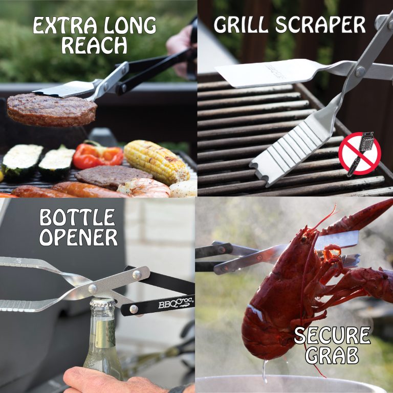 BBQ Croc 21-inch 3-in-1 Barbecue Tool and Tongs
